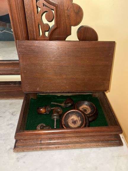 Antique Victorian Marble Top Dresser with Mirror