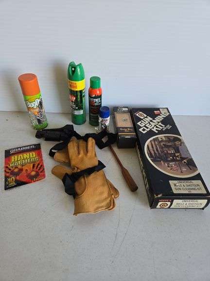 Gun cleaning kit, turkey call, & misc