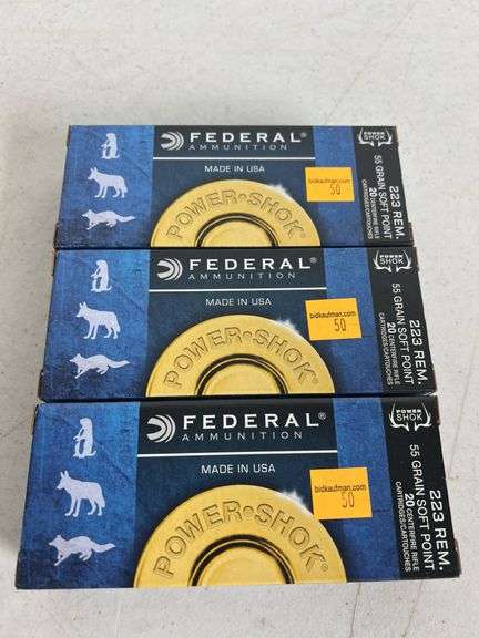 (3) Federal 223 Rem 55 Grain