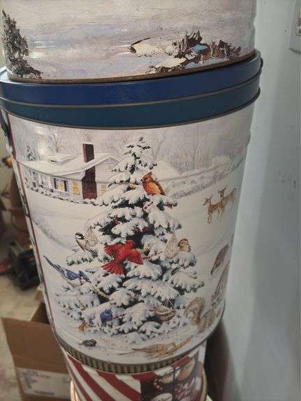 Assortment of Empty Christmas Tins