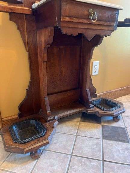 Antique Marble Top Hall Tree