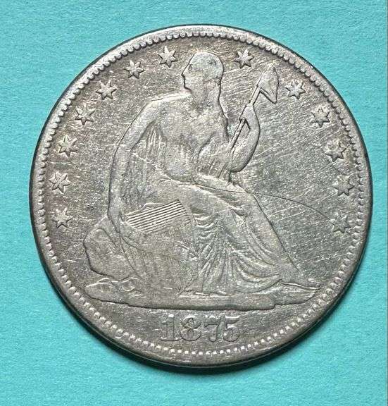1875 Seated Liberty Silver Half Dollar