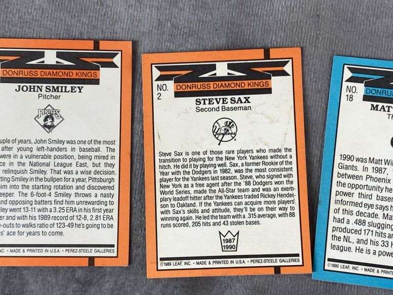 1980s Leaf Donruss Diamond Kings Baseball Cards