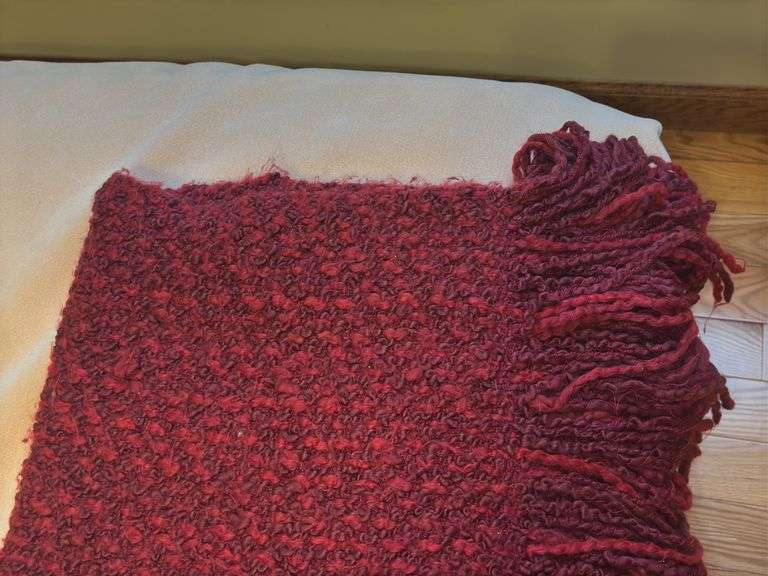 Red Knitted Blanket Throw
