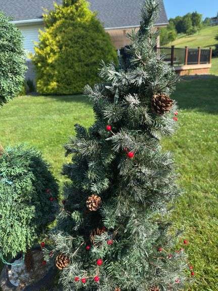 (2) Decorative Christmas Trees