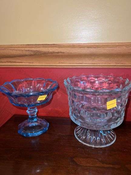 Glass Compote and Glass Candy Dish