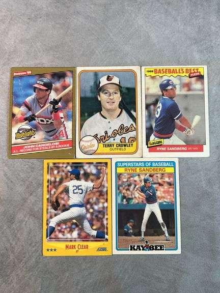 Mark Clear, Terry Crowley, Ryne Sandberg, John Cangelosi Cards