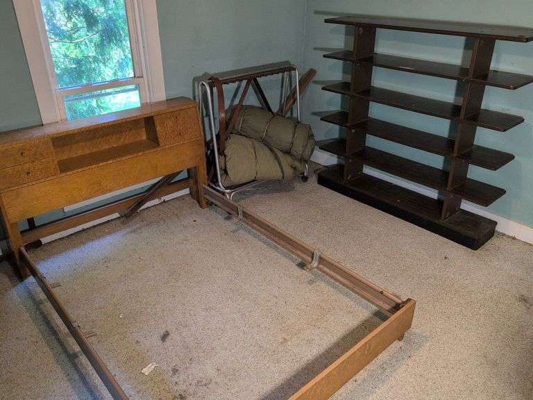 Full bed frame and wooden stand