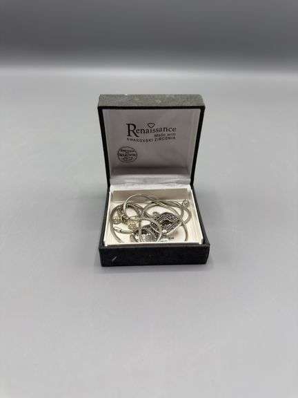 RENAISSANCE MADE IWTH SWAROVSKI ZIRCONIA EARRINGS, NECKLACE, PENDANT