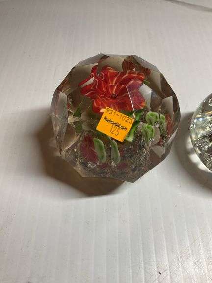 2 Glass Decor Paper Weights