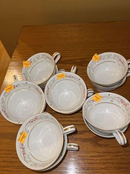 Noritake Calvert Pattern Fine China Teacups