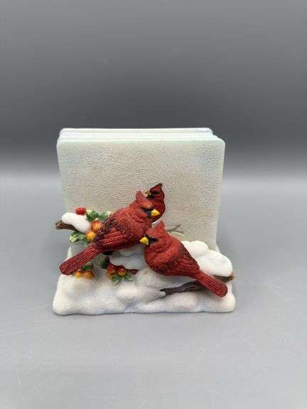 THE DANBURY MINT AND ANDREA BY SADEK CARDINAL FIGURES, BELL, COASTERS AND SNOWGLOBE