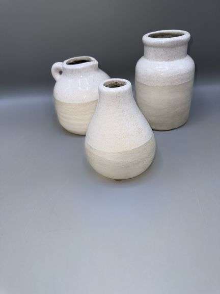 DECORATIVE POTTERY VASES AND PITCHER