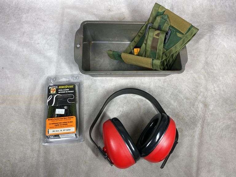 Shell Belt, Pistol Cleaner, Ear Muffs, Pan