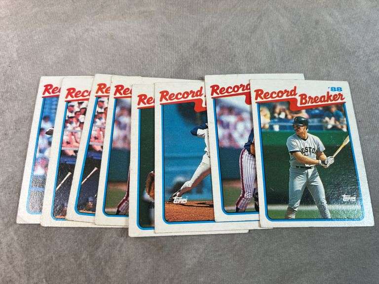 (8) 1988 Topps Record Breaker Baseball Cards