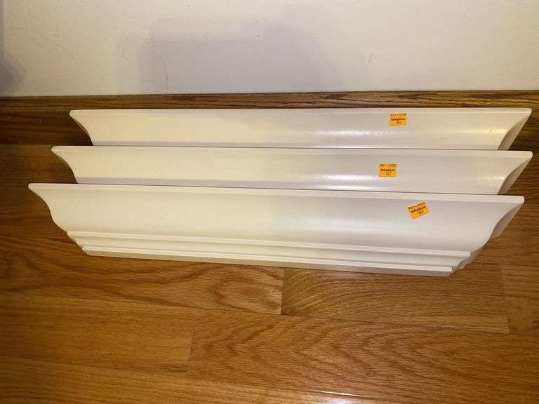 (3) White Floating Shelves