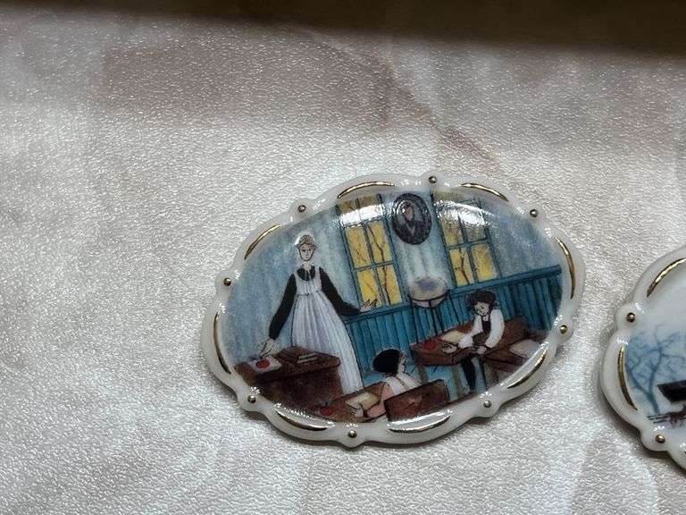 P. Buckley Moss Christmas Geese Pins