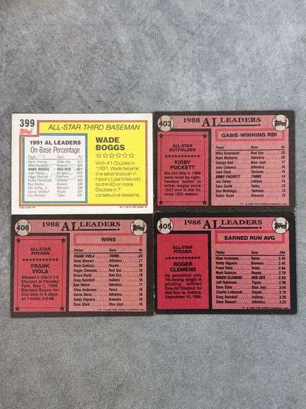 1988 All Stars (Roger Clemens, Kirby Puckett, Frank Viola, Wade Boggs)