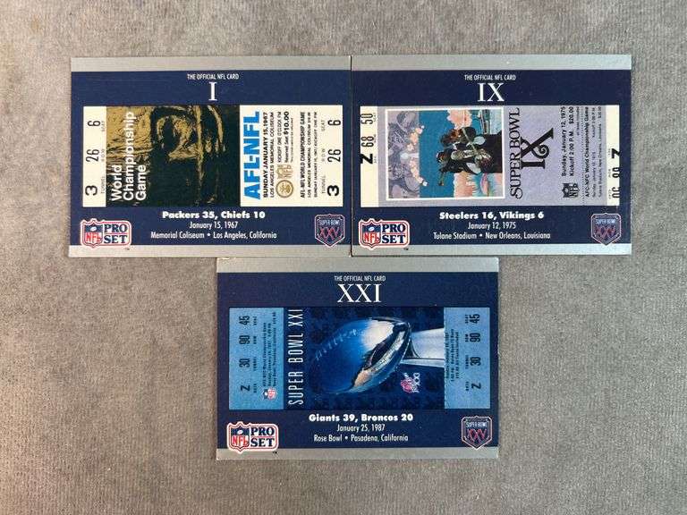 1990 NFL Pro Set Super Bowl Cards