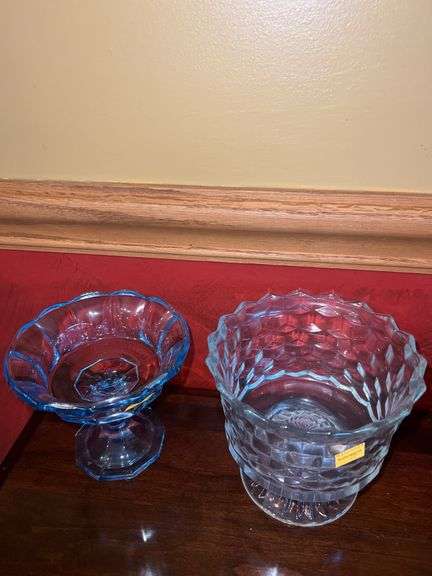 Glass Compote and Glass Candy Dish