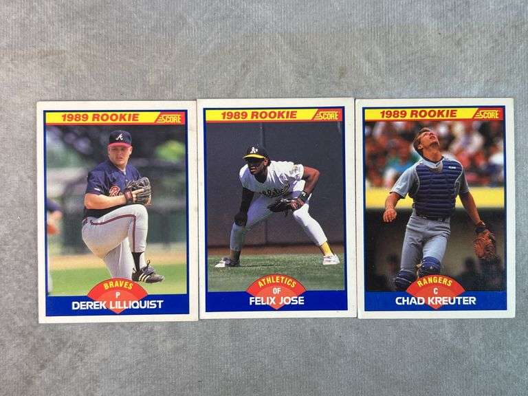 (3) 1989 Rookies ( Felix Rose, Derek Lilliquist, Chad Kreuter)