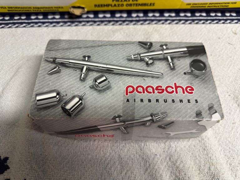 VARIETY OF VINTAGE 14” TILE CUTTER, PAASCHE AIRBRUSH, POWER STAKE, STATUARY PUMP,