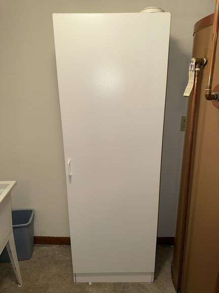 WHITE WOOD CABINET 16”D x 24”W x 72”H