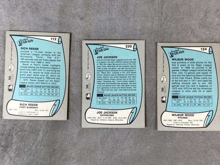 (18) Baseball Legends Baseball Cards