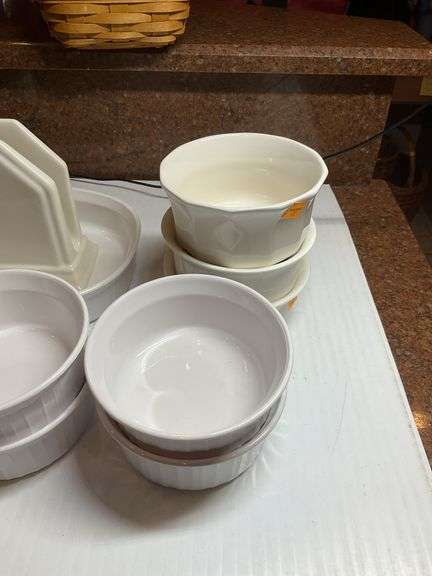 (7) Pfaltsgraff Bowls, Pfaltzgraff Napkin Holder, Platter