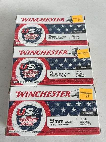 (3) Winchester 9mm 115 Grain