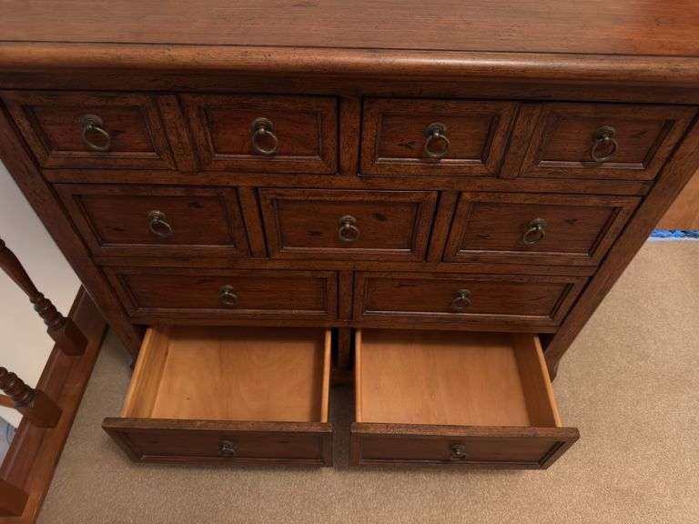 HEAVY SOLID WOOD DRESSER 19”D 35”H 39”W