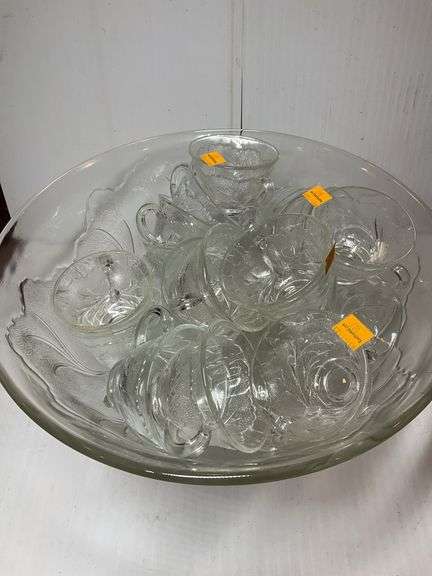 Glass Punch Bowl Set