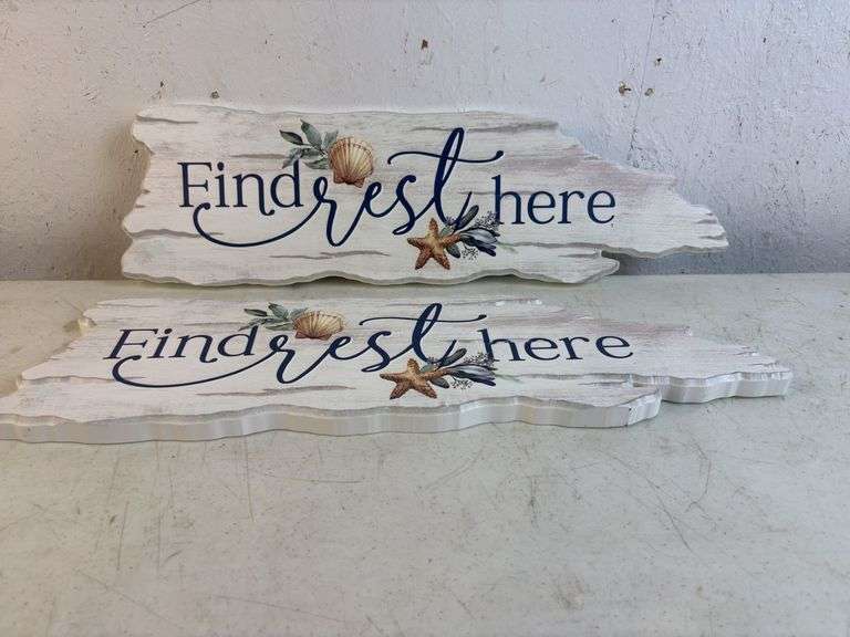 2-Find Rest Here /wall Plaques 24” W