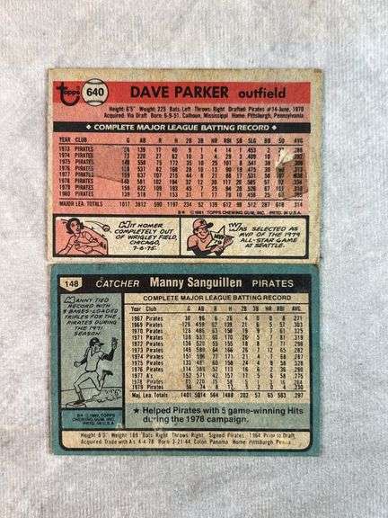 1980 Topps Dave Parker, Manny Sanguillen