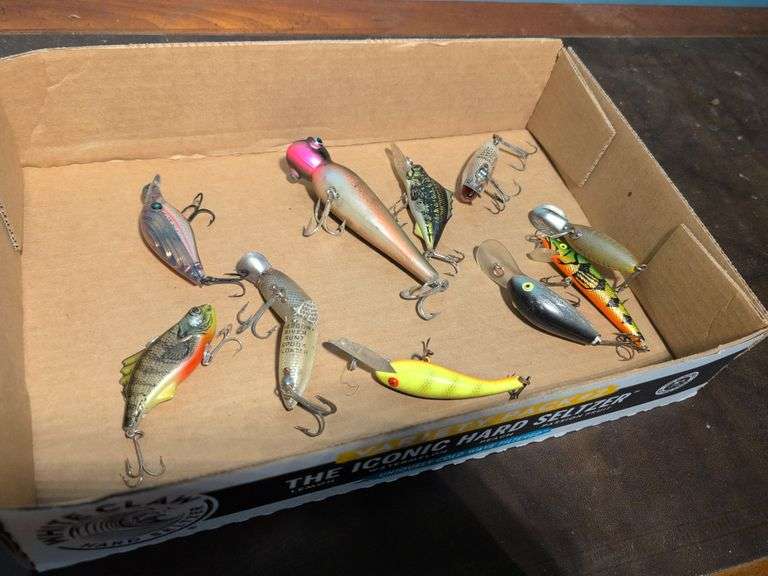 (10) fishing lures of various sizes