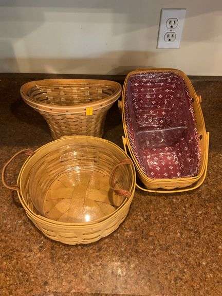 Longaberger Vegetable Basket, Longaberger Darning Basket, Longaberger Wall Hanging Basket