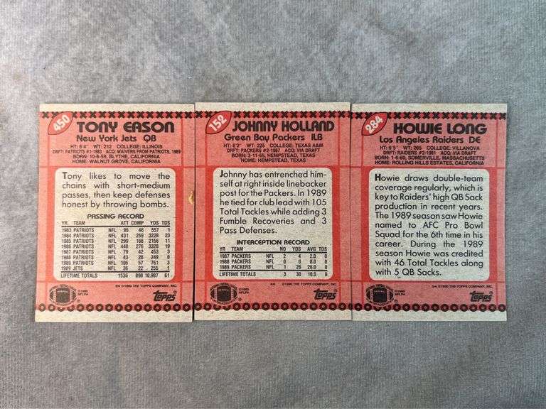 1990 Topps Football Cards