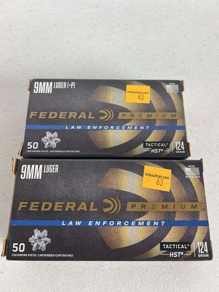 (2) Federal 9mm 124 Grain