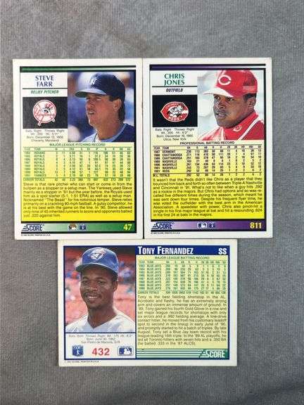 1991 & 1992 SCORE Baseball Cards