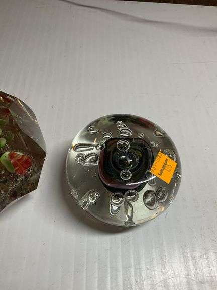 2 Glass Decor Paper Weights