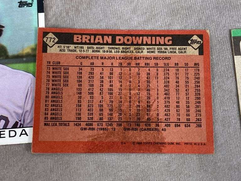 1986 Topps Baseball and Other Cards