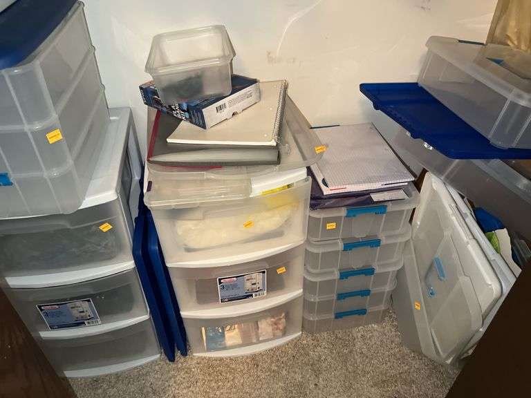 Assortment of Clear Plastic Totes, Misc.