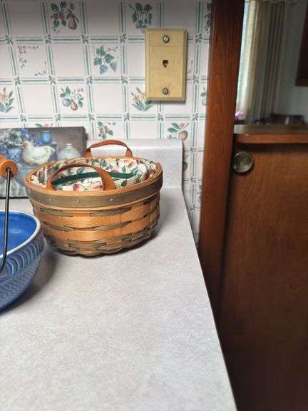 MIKASA TEA PITCHER AND TEA CUPS, BOWL, WALLART, BASKET BY ROYCE CRAFT,CANDLE