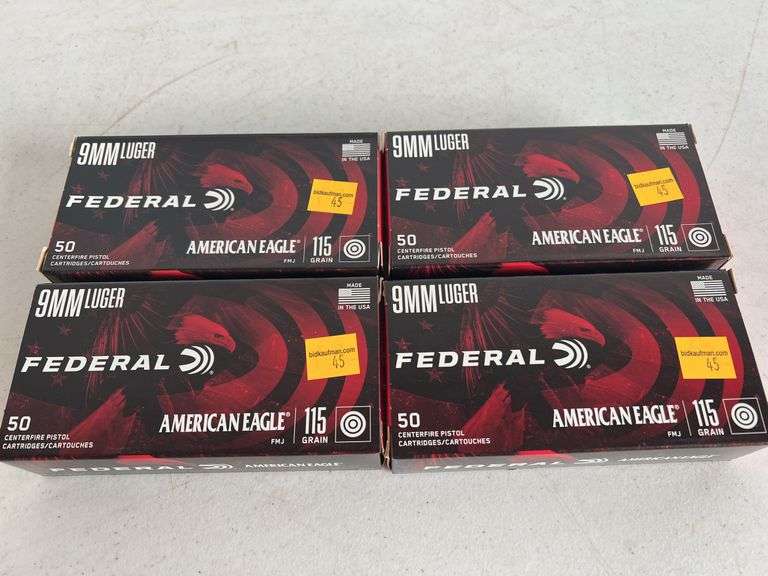 (4) Federal 9mm 115 Grain