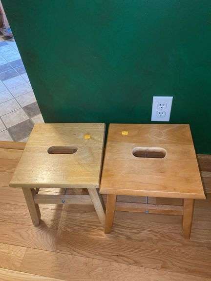 (2) Wooden Stools