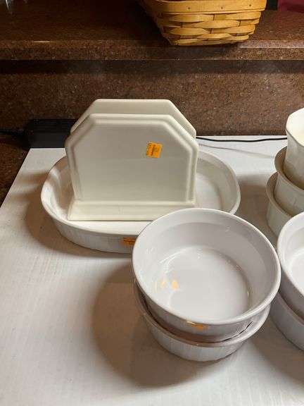 (7) Pfaltsgraff Bowls, Pfaltzgraff Napkin Holder, Platter