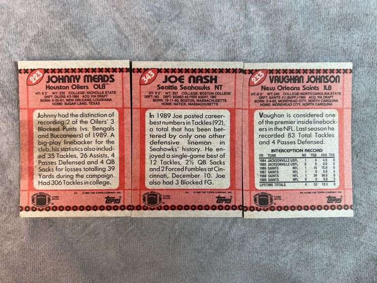 1990 Topps Football Cards