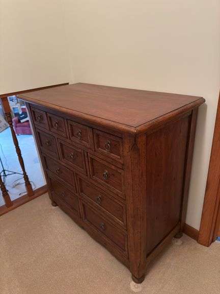 HEAVY SOLID WOOD DRESSER 19”D 35”H 39”W