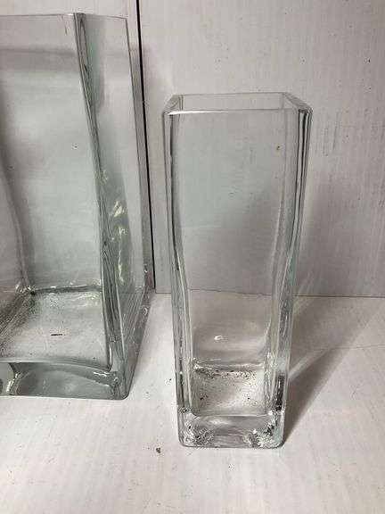3 Fluted Glass Vases
