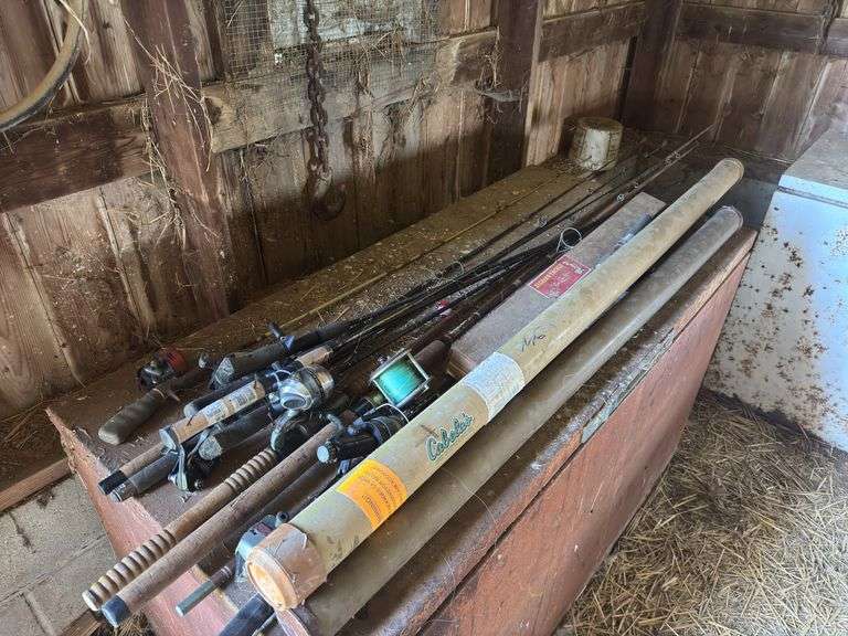 Assorted Fishing Rods and Gear